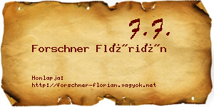 Forschner Flórián névjegykártya